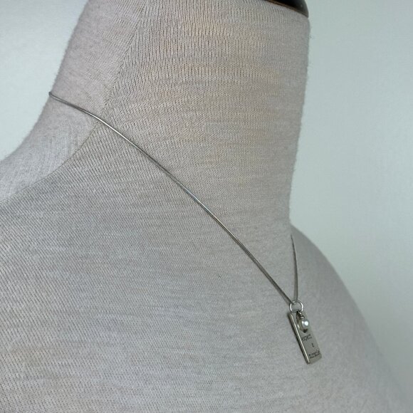 Alexa's Angels Expect A Miracle Rhodium & Fresh Water Pearl Pendant Necklace - Picture 3 of 5